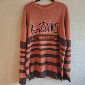 Leak Wear Sweater Mens 2XL Striped Pullover Knit Streetwear Korea